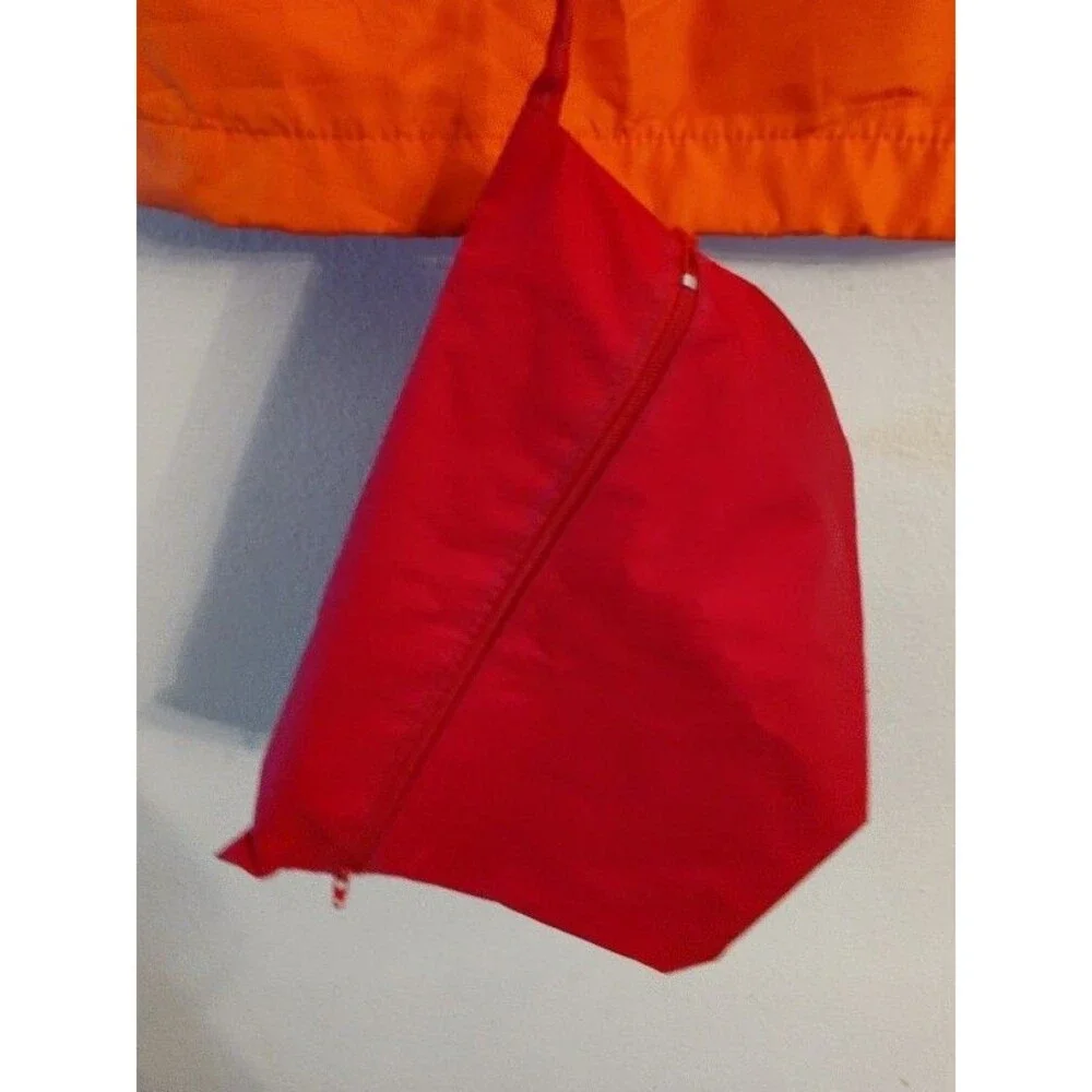 Men's Turfer Sport 1/2 Zip Hooded Orange Windbreaker Size XS See discription